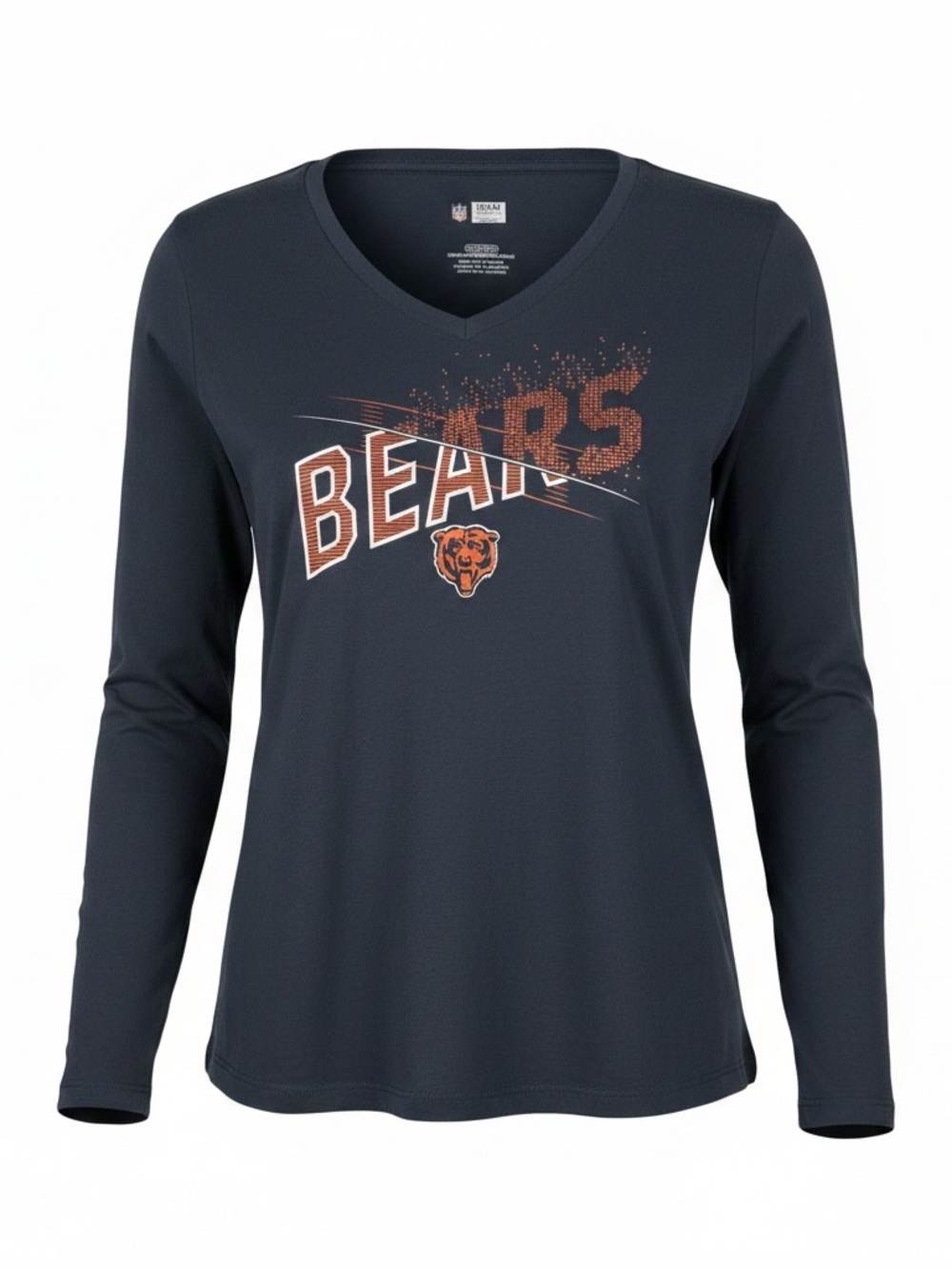 Chicago Bears Womens XXL Long Sleeve V Neck Shirt Navy NFL Team Apparel